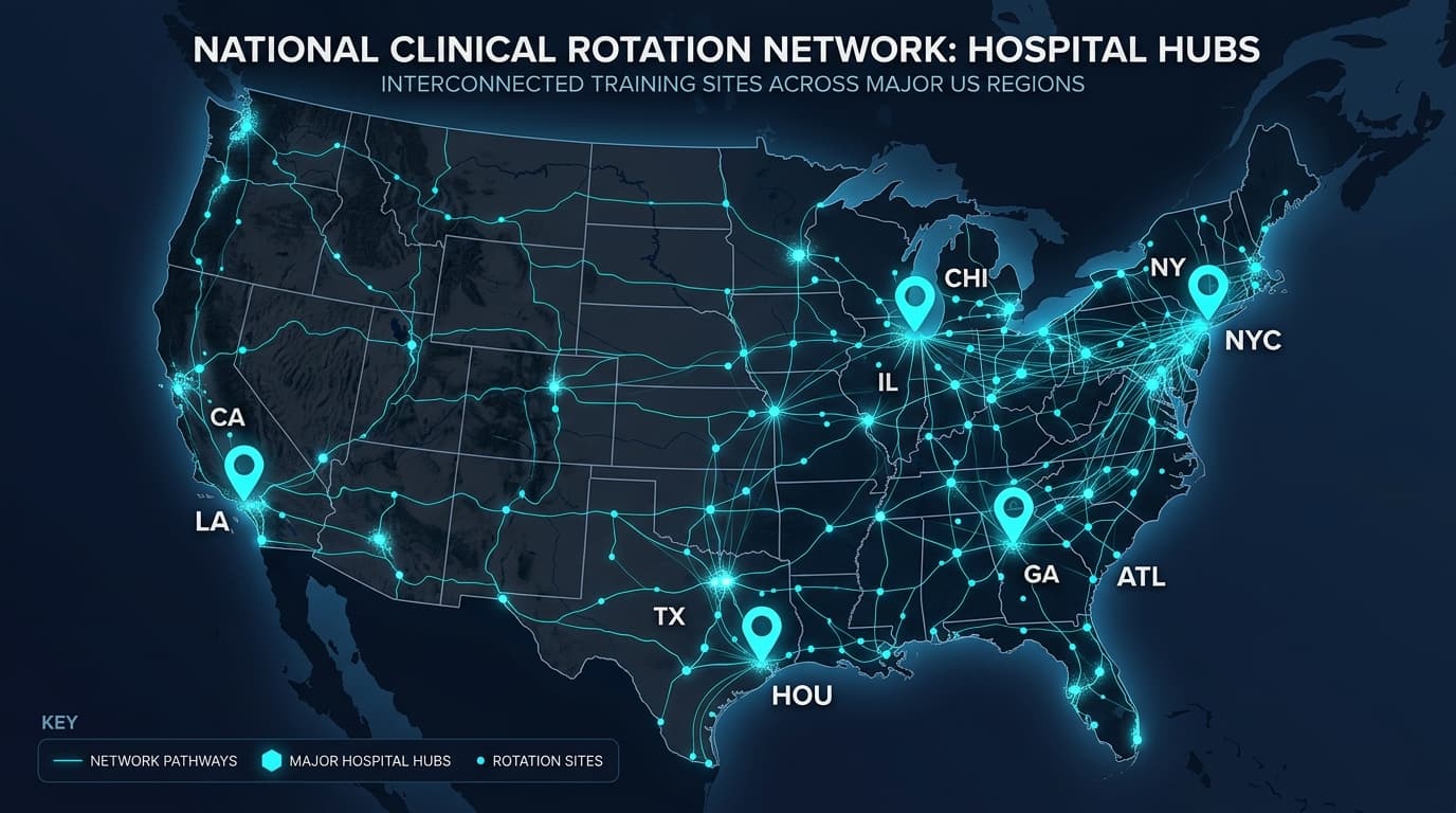 US MedPath National Clinical Rotation Network Map